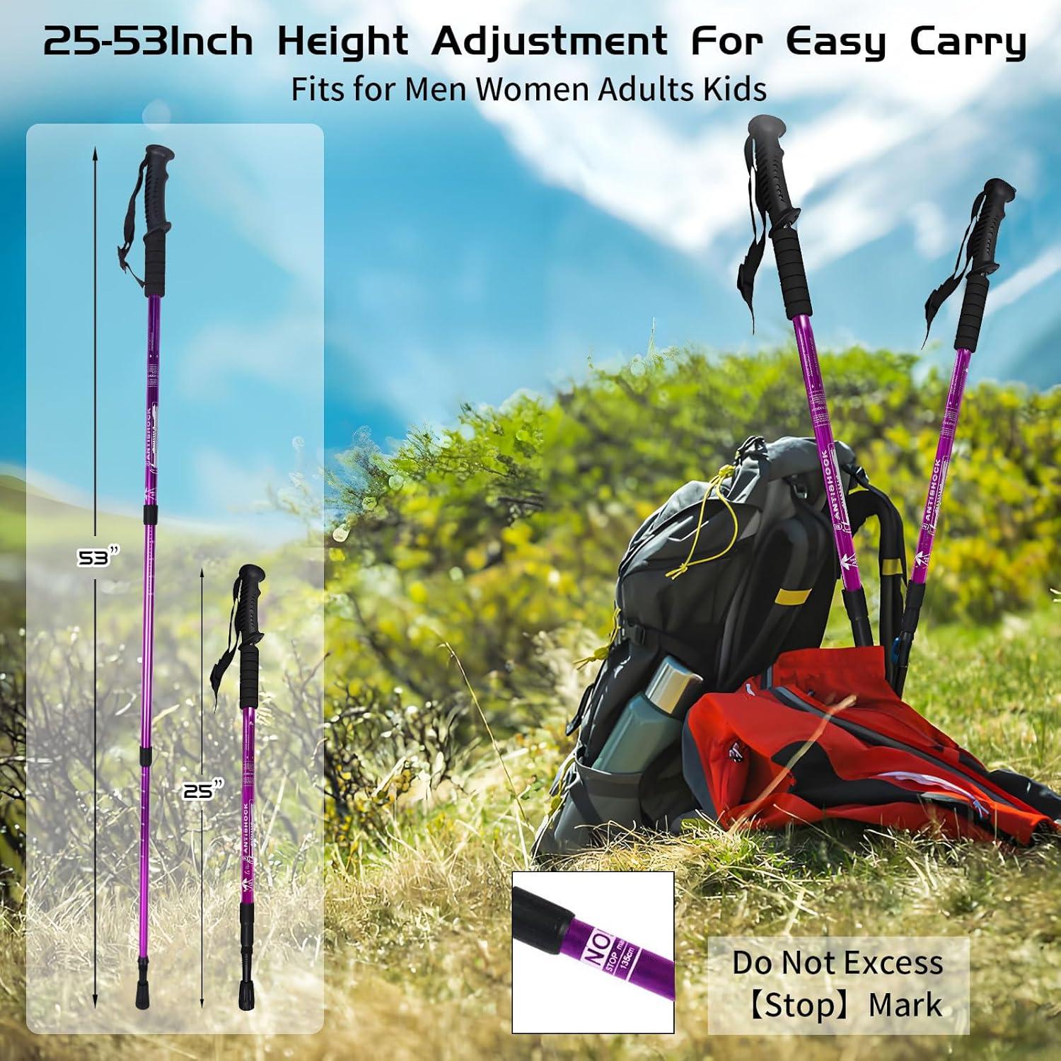 Bastones de Trekking HIKERBRO Telescópicos 3 Secciones Aluminio