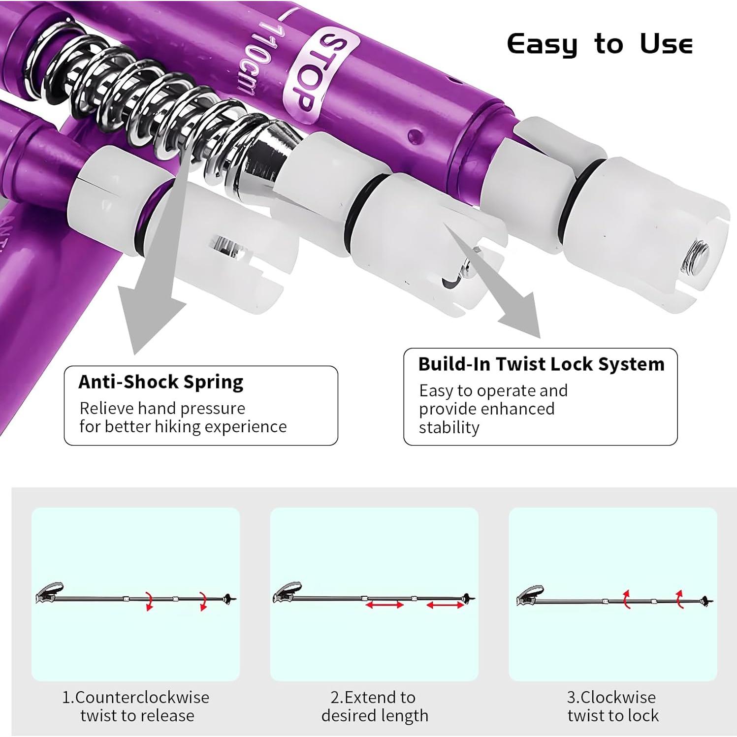 Bastones de Trekking HIKERBRO Telescópicos 3 Secciones Aluminio