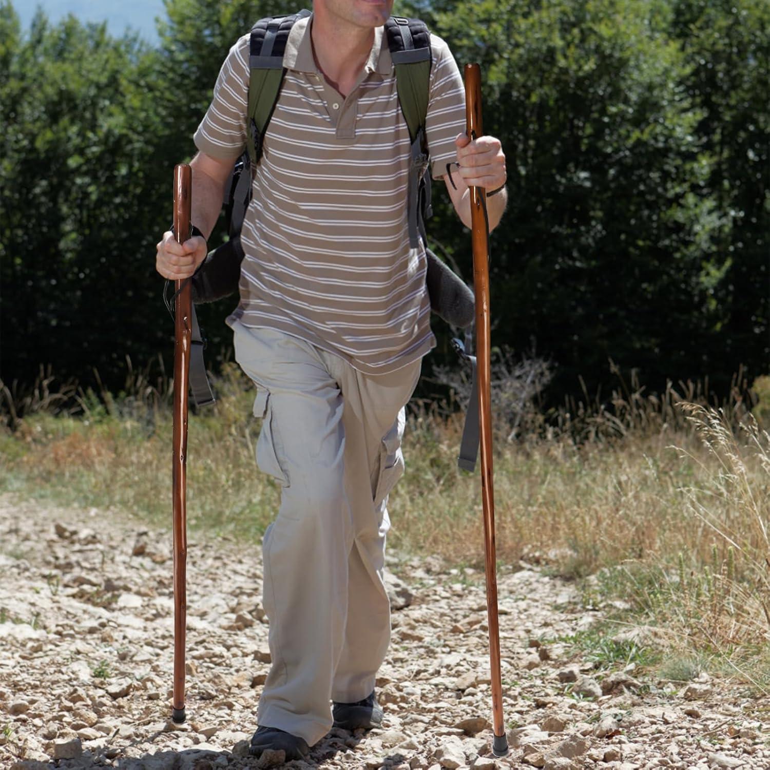 Bastones de Senderismo Mezchi 2 Paquete Madera Natural 121.92 cm