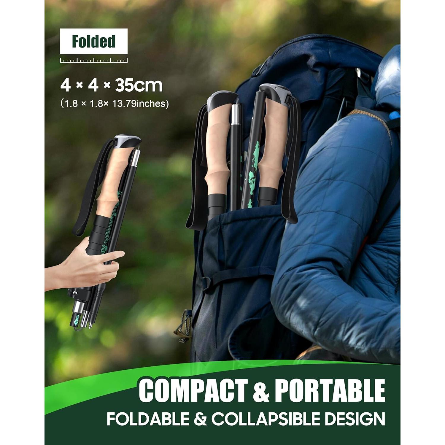 Bastones de Trekking Pojifi PO-TR01 Aluminio Ajustables 135 cm