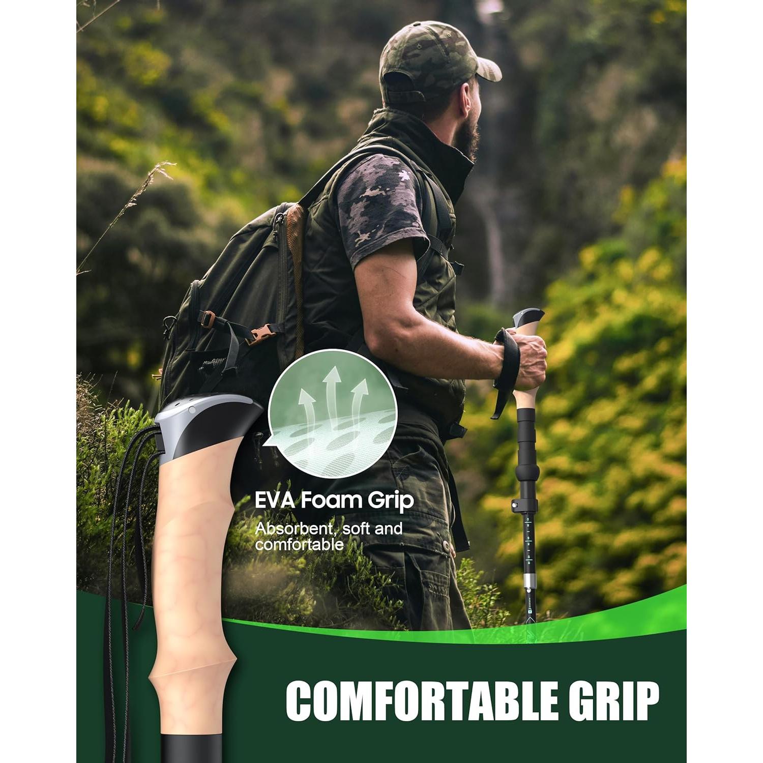 Bastones de Trekking Pojifi PO-TR01 Aluminio Ajustables 135 cm