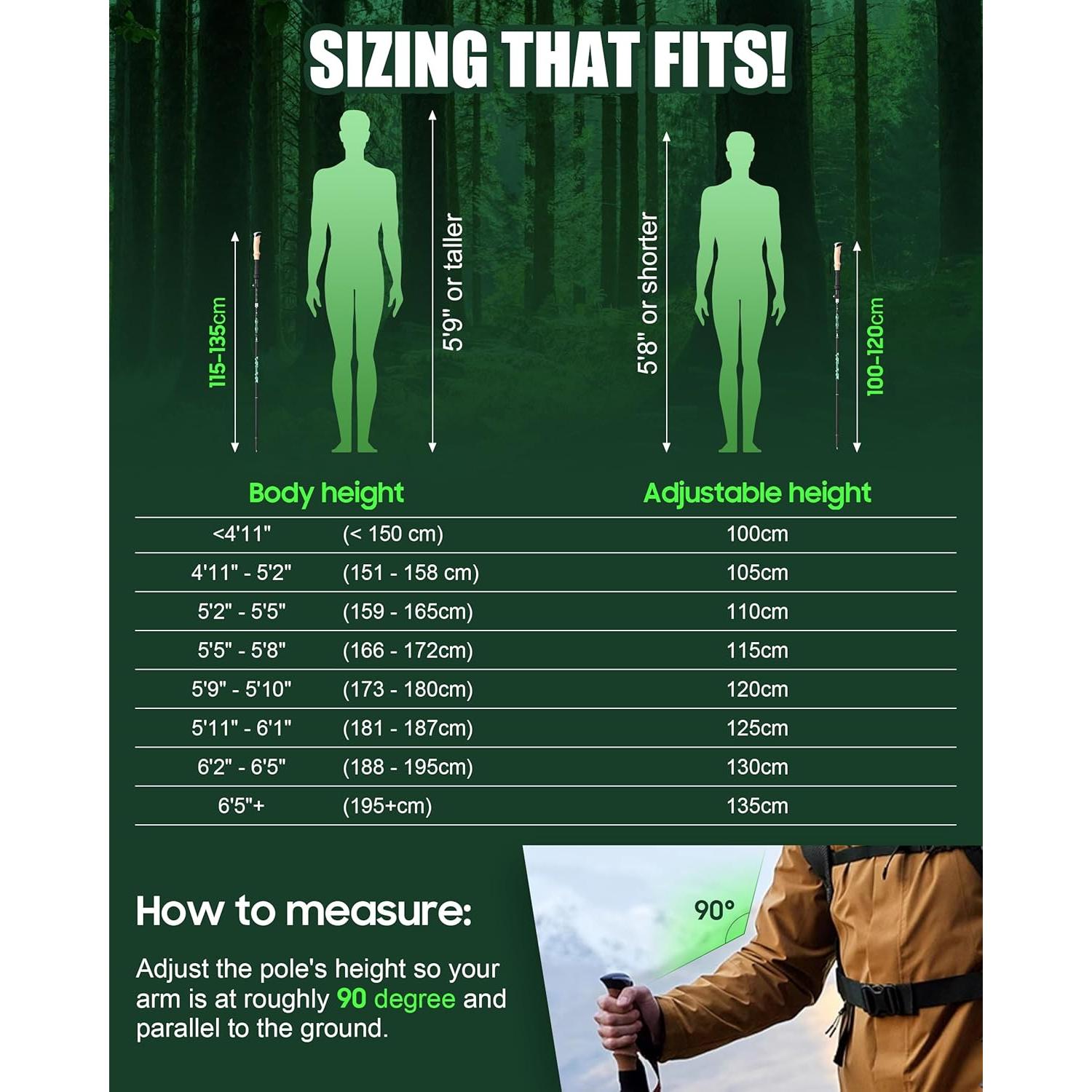 Bastones de Trekking Pojifi PO-TR01 Aluminio Ajustables 135 cm