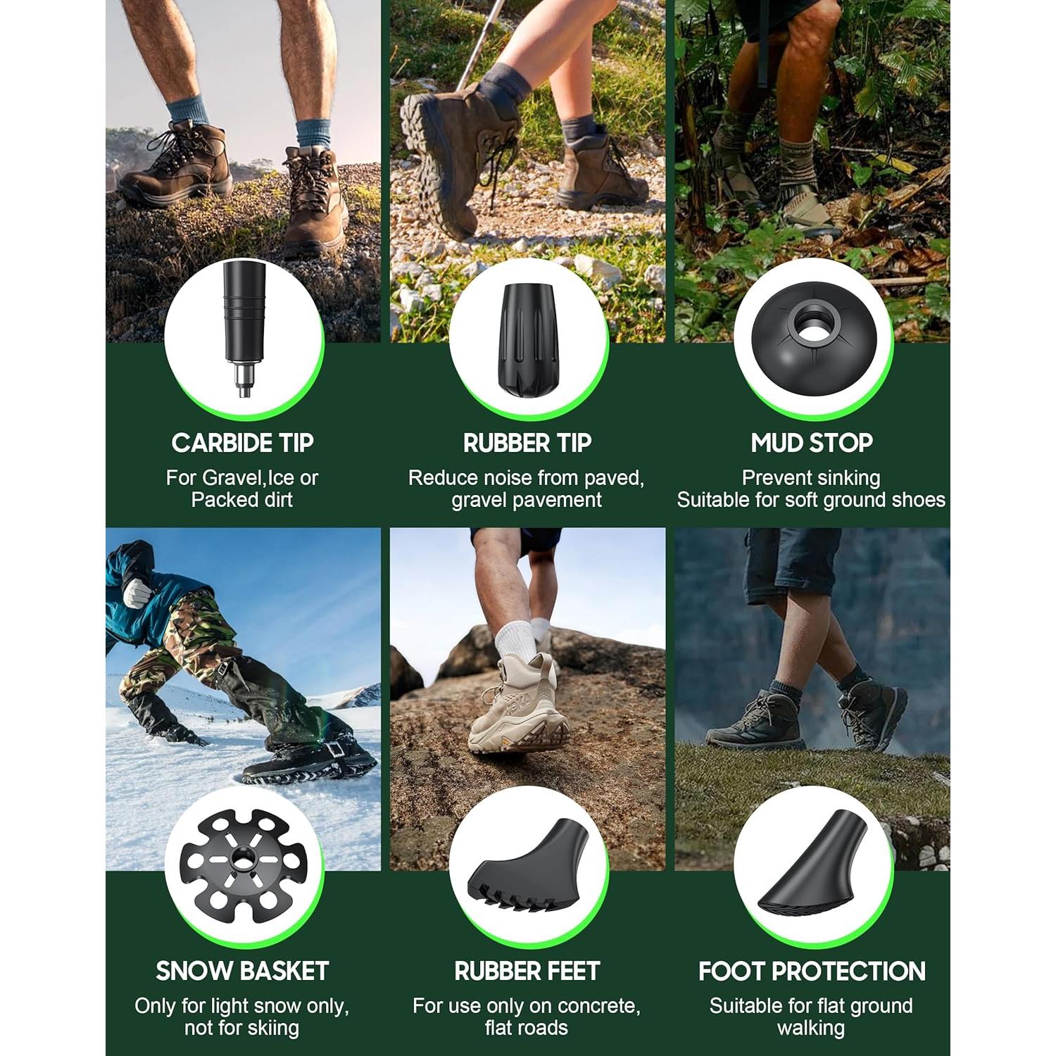 Bastones de Trekking Pojifi PO-TR01 Aluminio Ajustables 135 cm