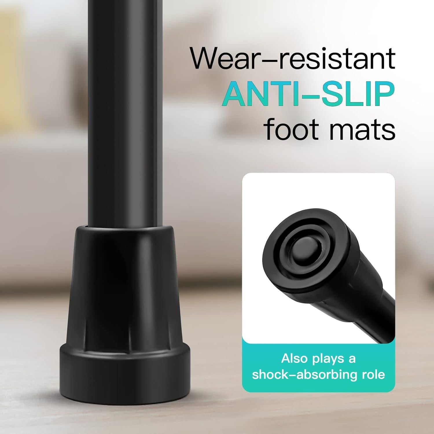 Bastón Plegable Akeoil Ajustable para Caminata - Negro