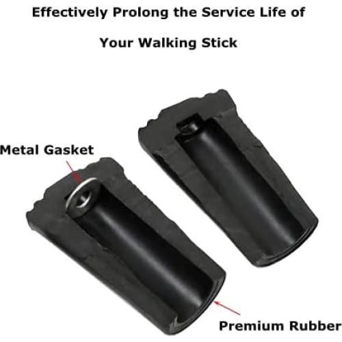 Puntas de Goma para Bastones de Trekking JJZS - 4 Unidades