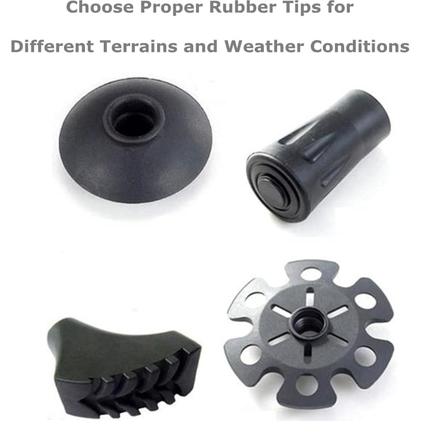 Puntas de Goma para Bastones de Trekking JJZS - 4 Unidades