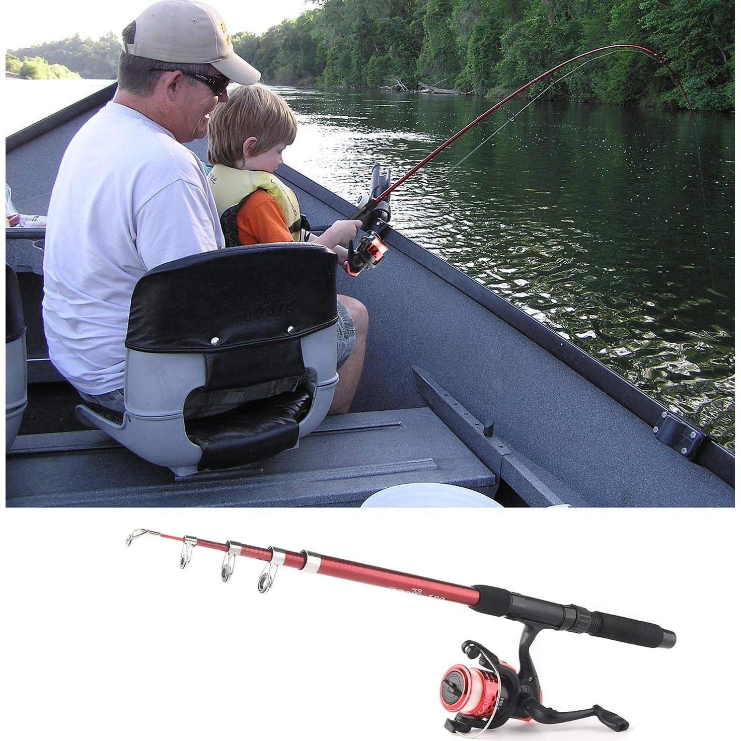 Combo de caña de pescar telescópica Mouhike 1.8m 2pcs con carrete