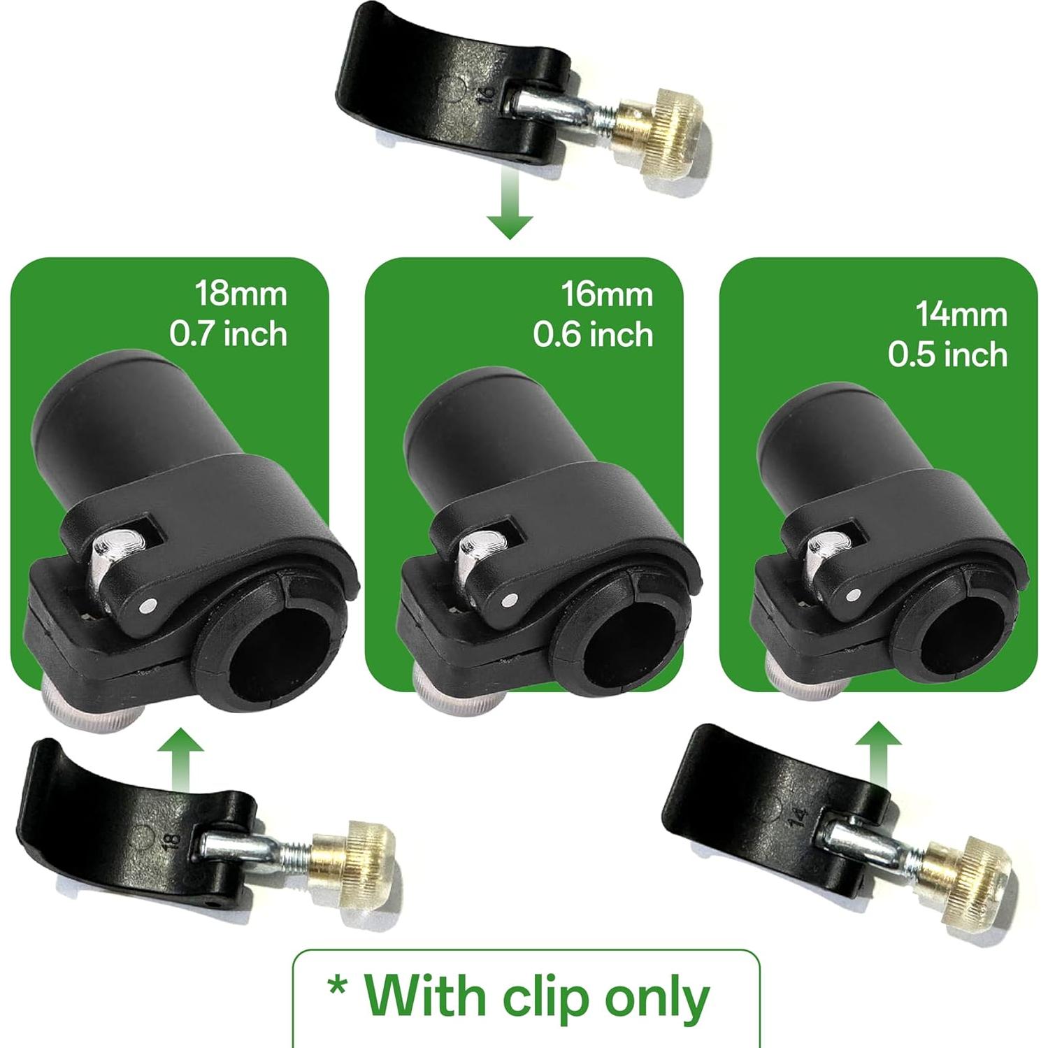 Abrazaderas de Poste IIUIKOO - 6 Bloqueos Externos 14mm-18mm