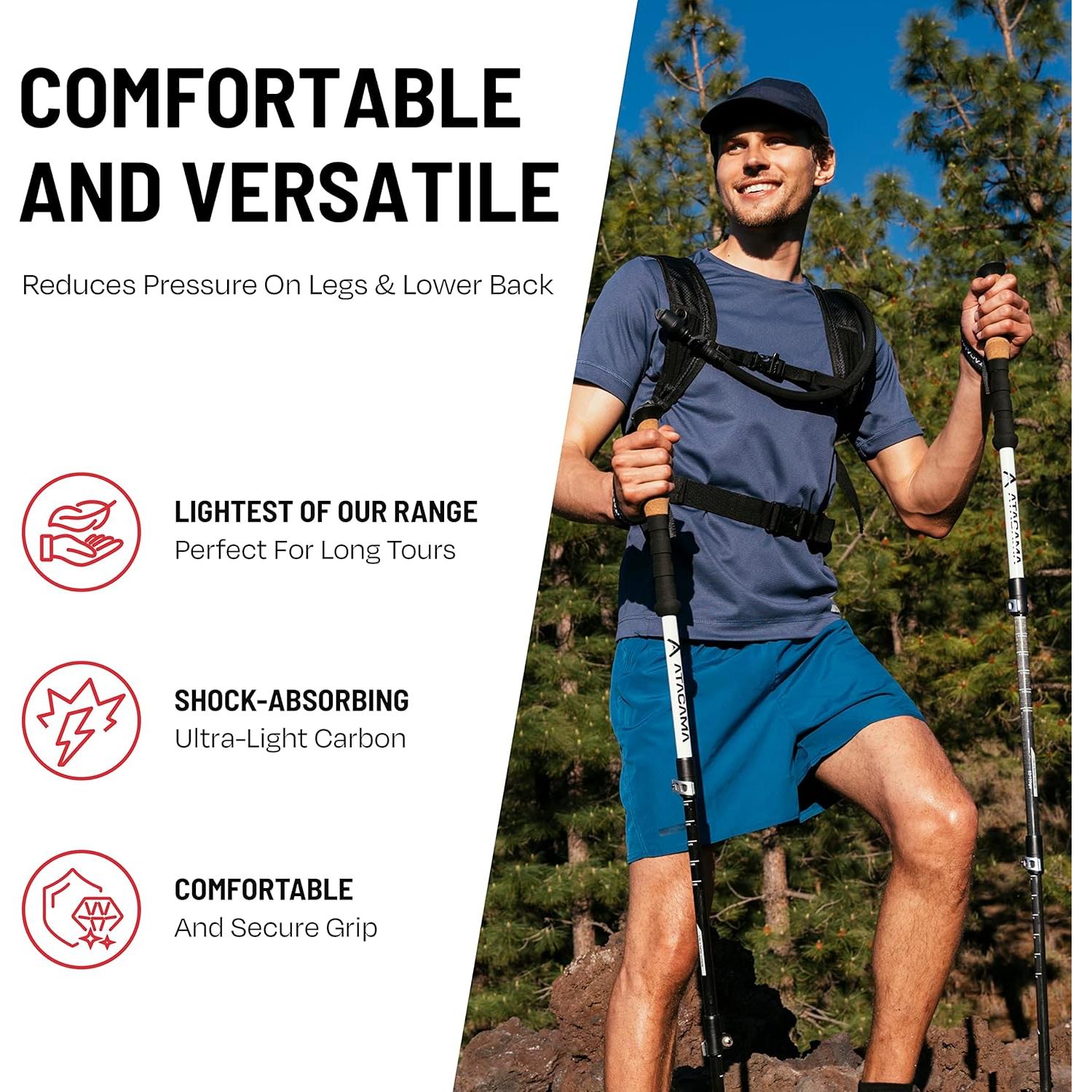 Bastones de Senderismo Plegables Atacama de Carbono 220g