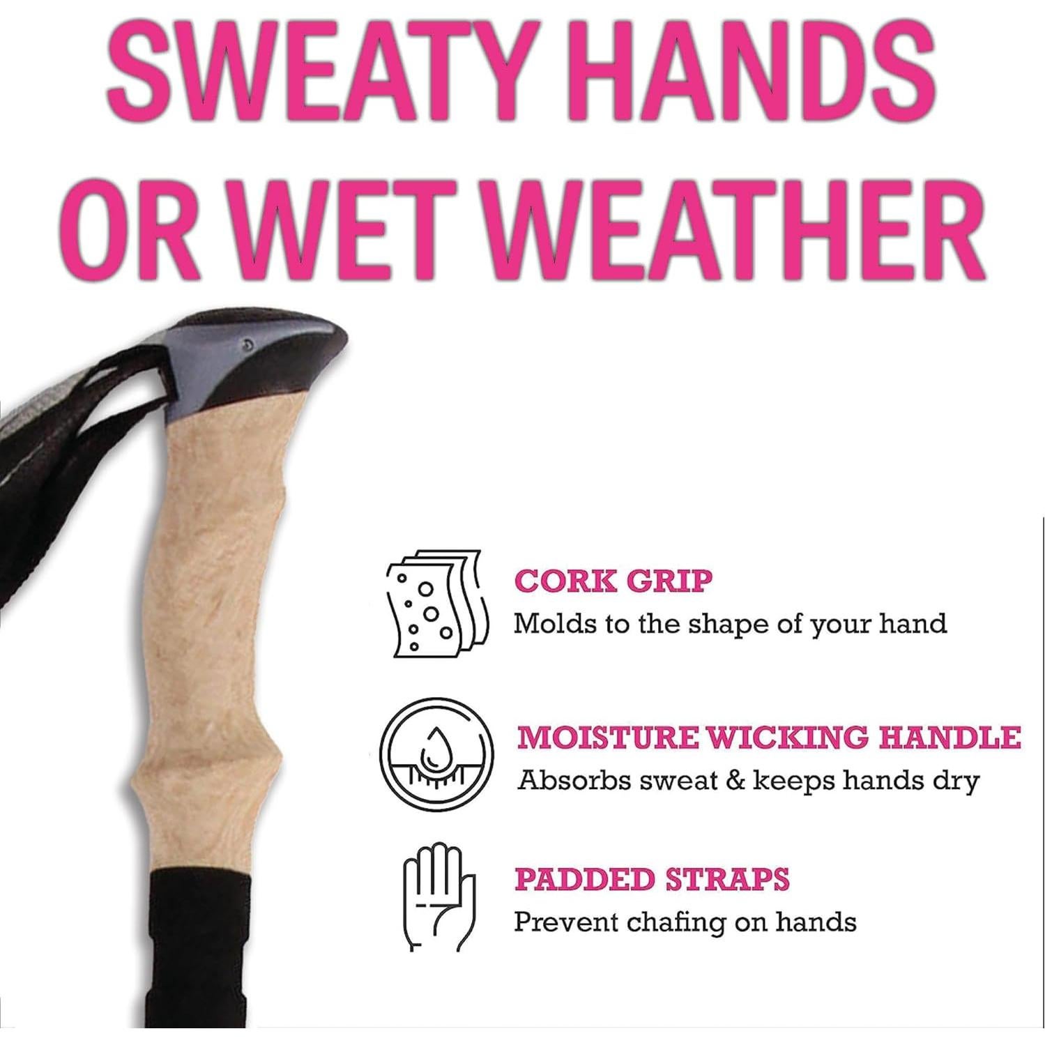 Bastón de Senderismo Plegable CHEERZEER 30.5-109.2 cm Aluminio