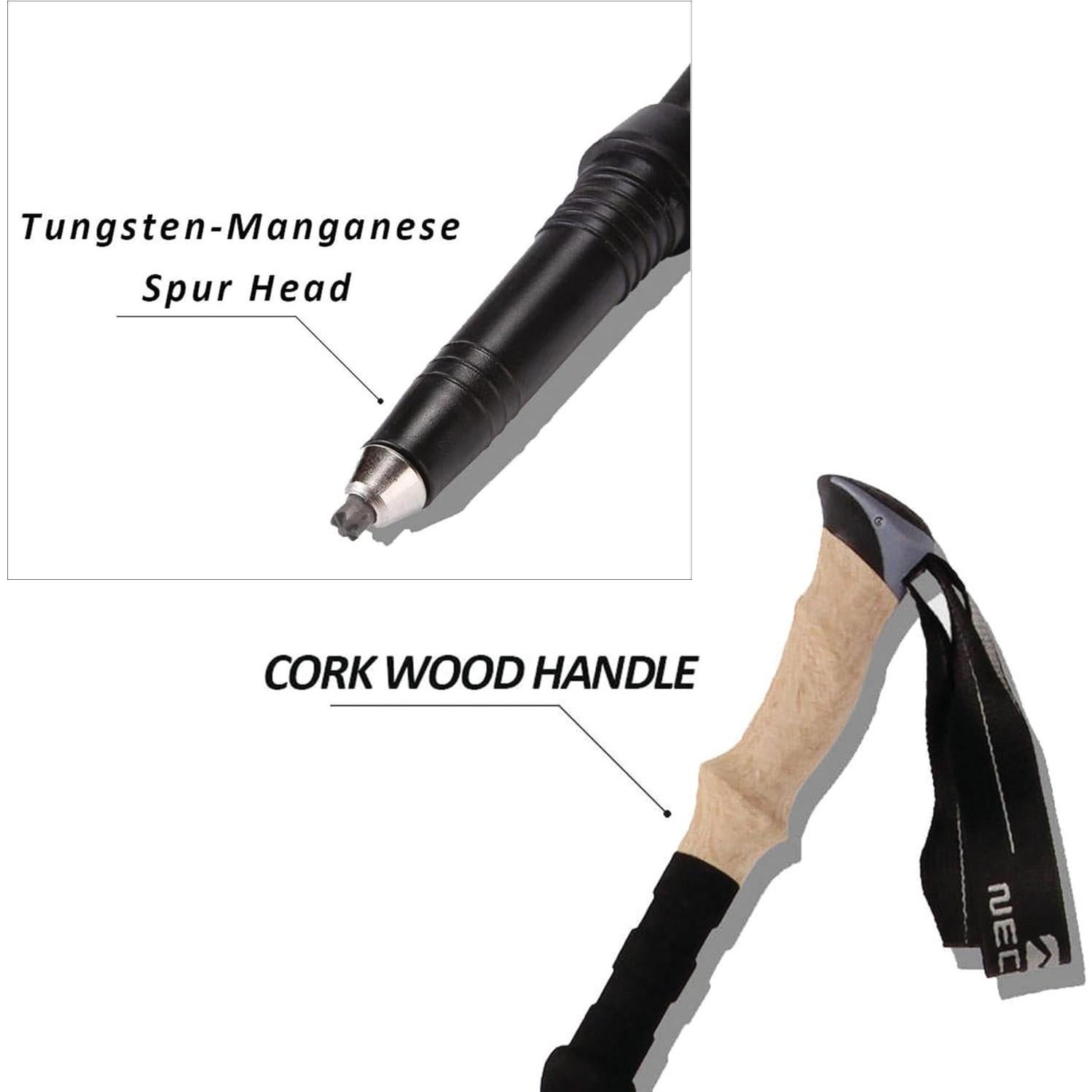 Bastón de Senderismo Plegable CHEERZEER 30.5-109.2 cm Aluminio