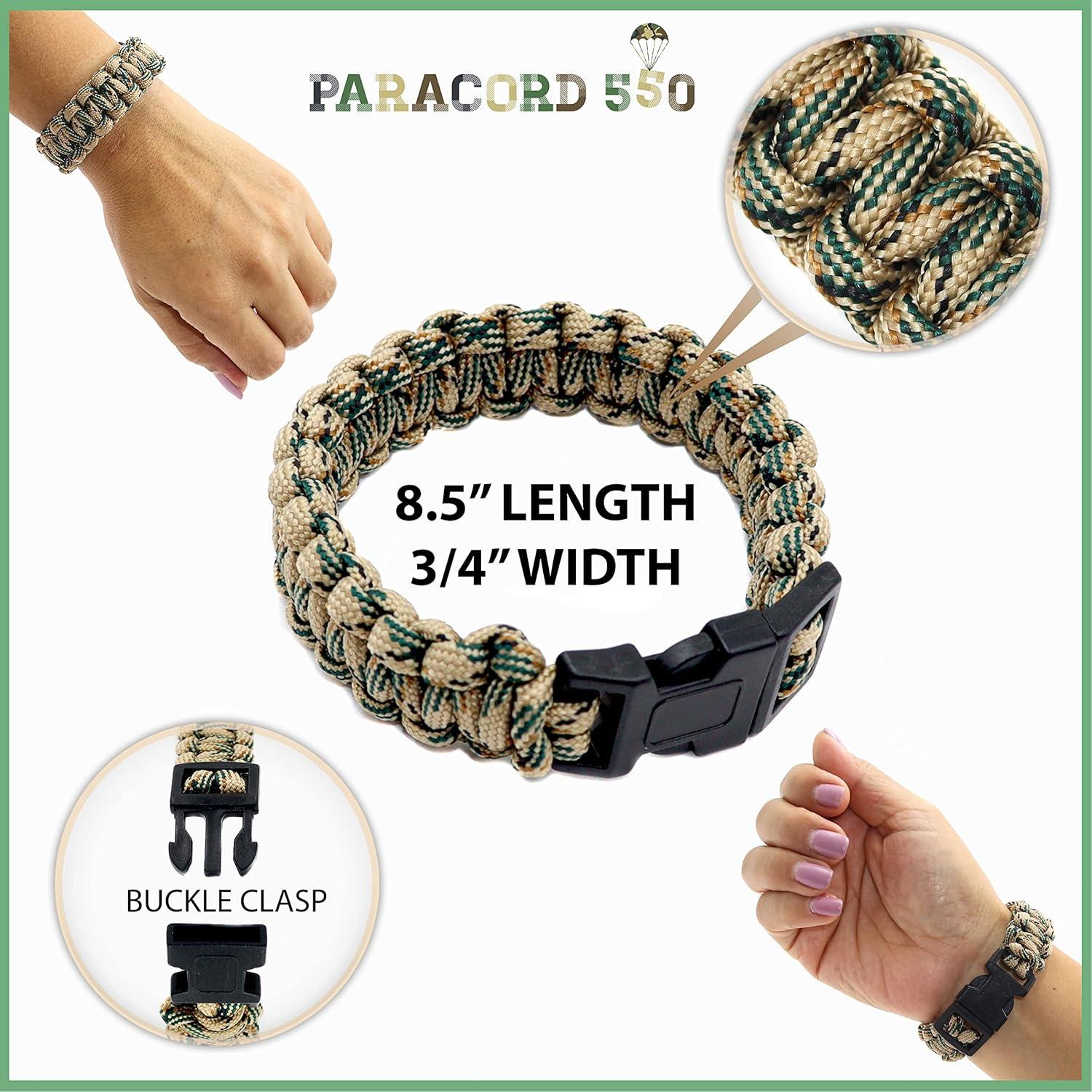 12 Pulseras Paracord FROG SAC para Niños 4+ Años