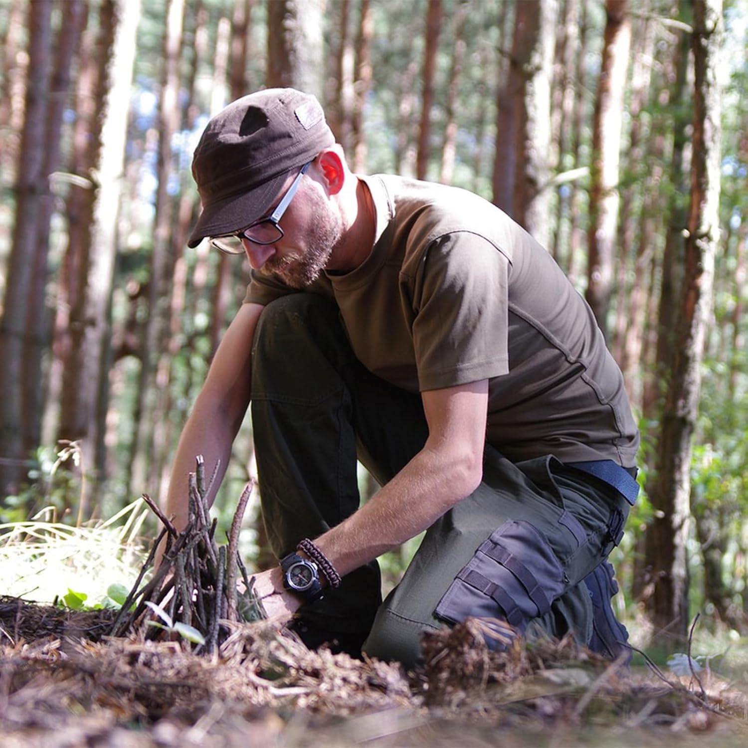 Pulsera de Supervivencia Paracord YOKIVE Verde Oscuro 25 cm