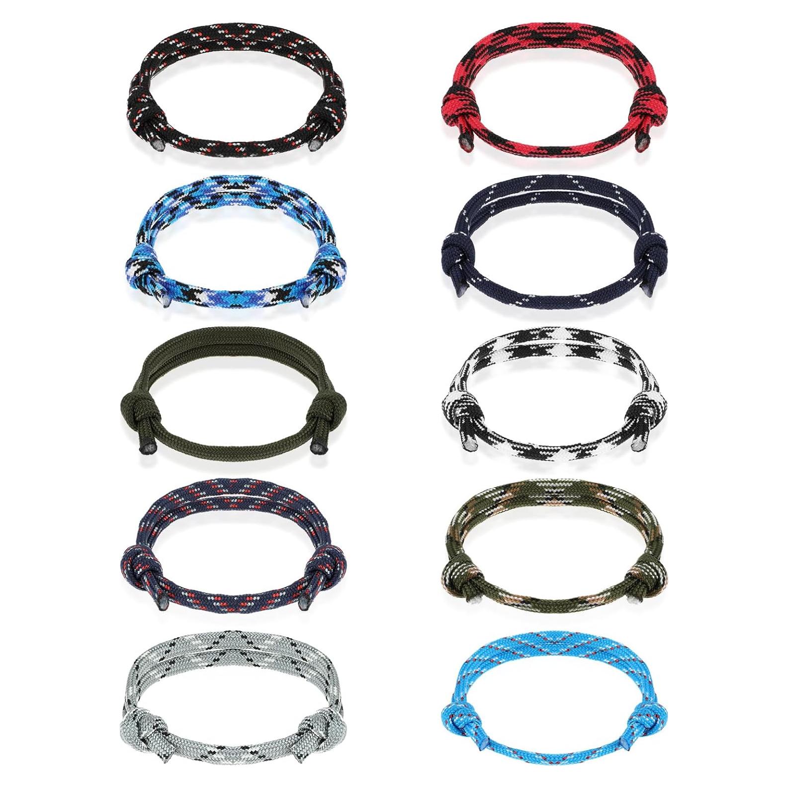 10 Pulseras Trenzadas Ymapinc Coloridas Ajustables para Hombres