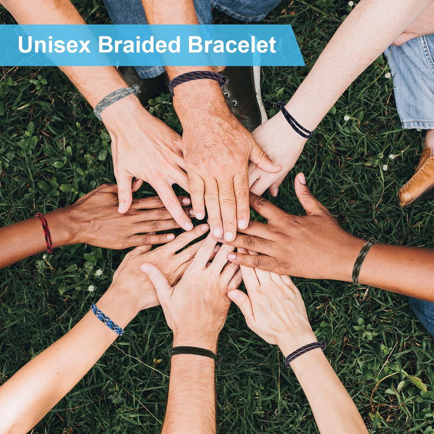 10 Pulseras Trenzadas Ymapinc Coloridas Ajustables para Hombres