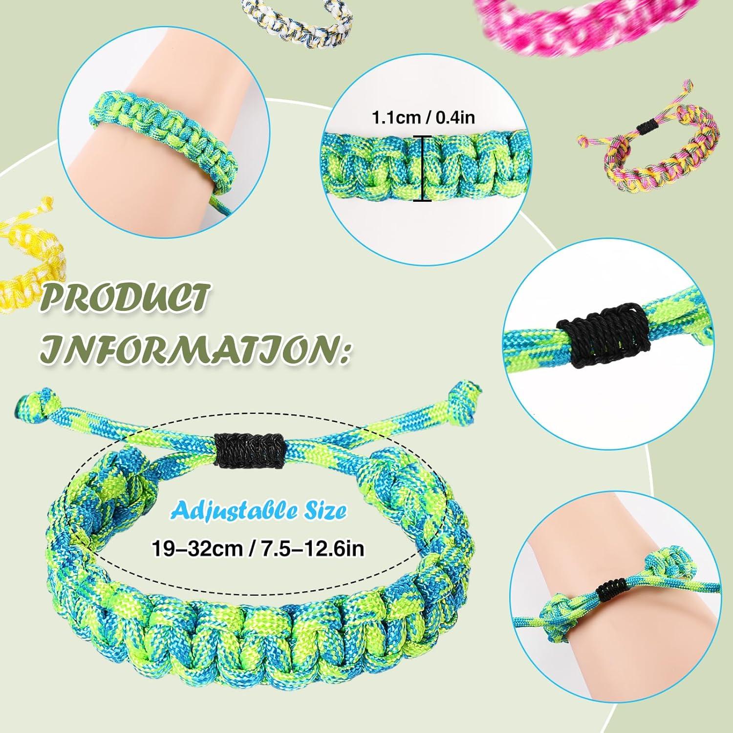 Crowye 60 Pulseras de Paracord Camo Ajustables para Supervivencia