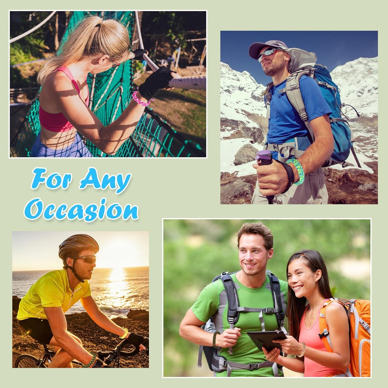 Crowye 60 Pulseras de Paracord Camo Ajustables para Supervivencia