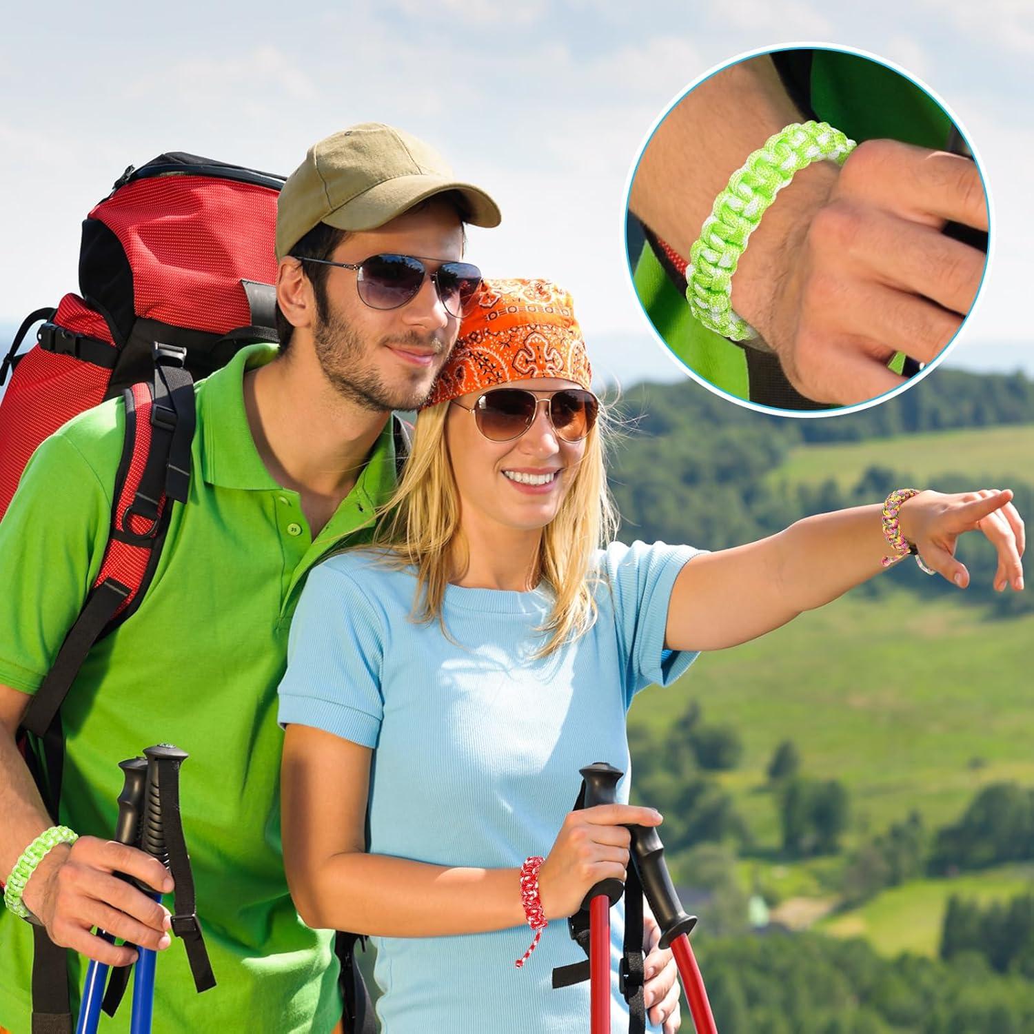 Crowye 60 Pulseras de Paracord Camo Ajustables para Supervivencia