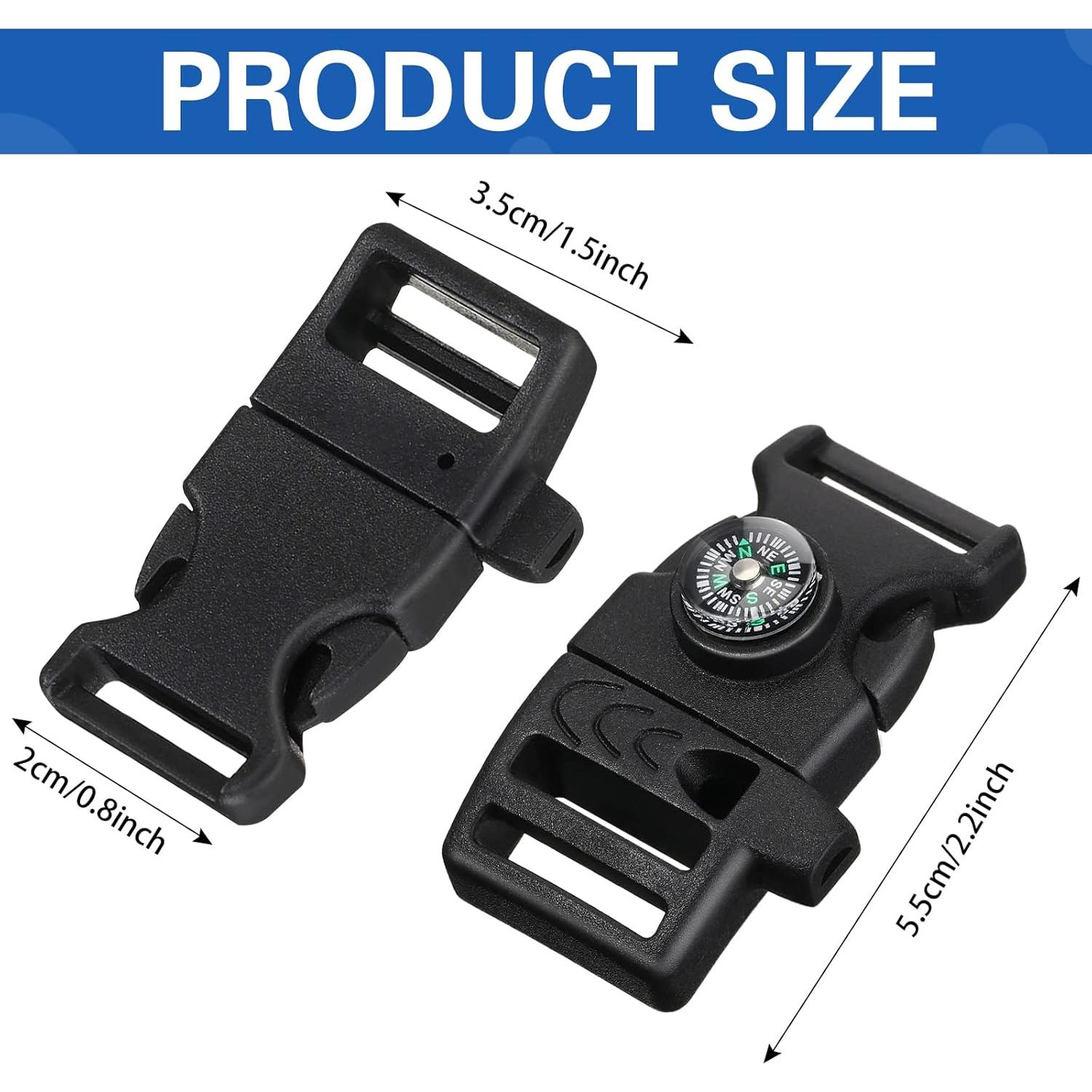 Jexine 50 Clips de Hebilla de Compás para Pulseras de Paracord