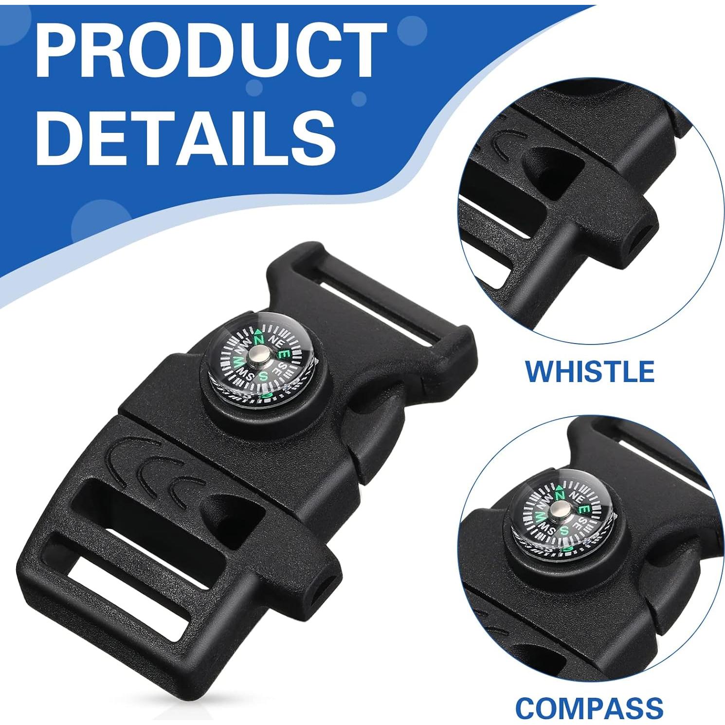 Jexine 50 Clips de Hebilla de Compás para Pulseras de Paracord