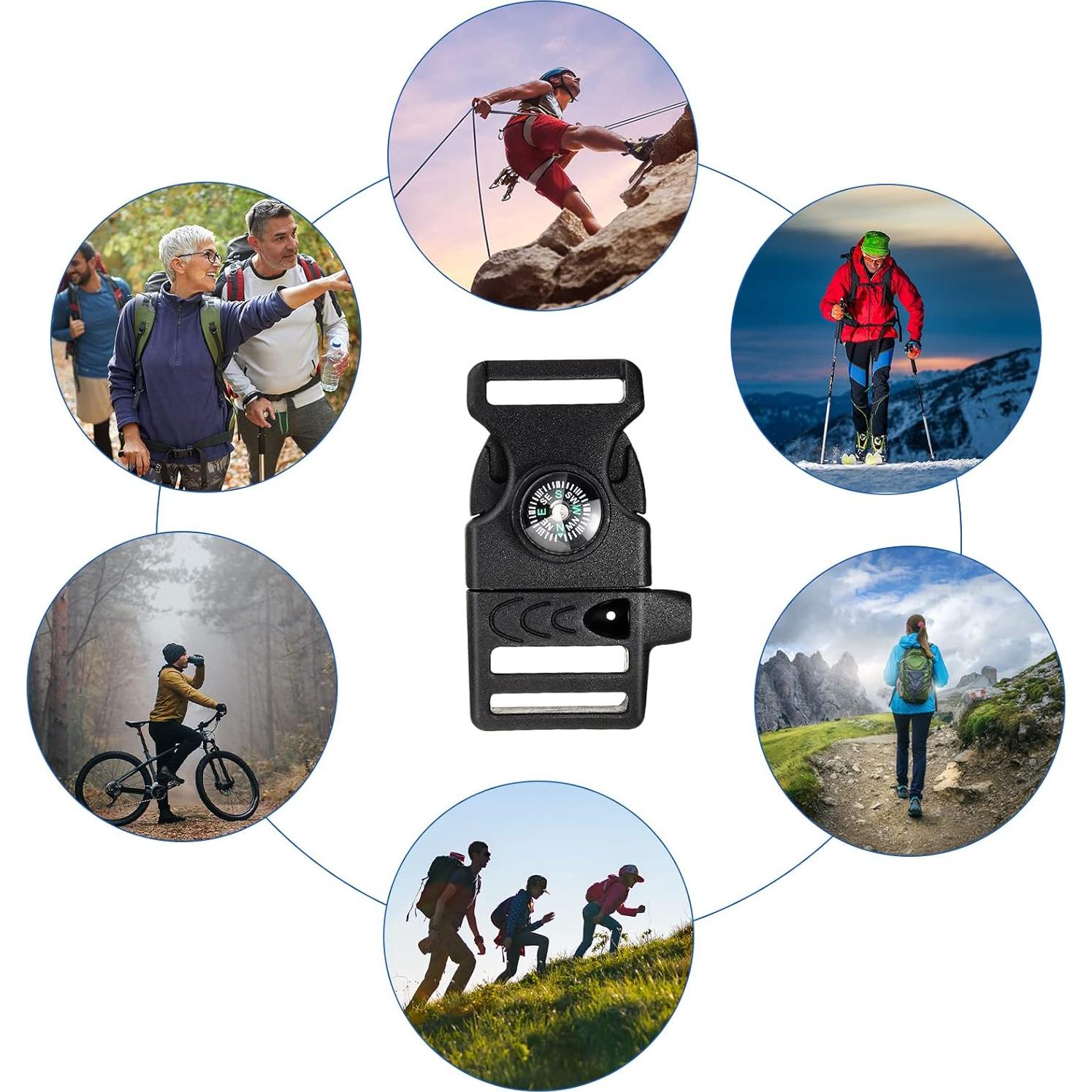 Jexine 50 Clips de Hebilla de Compás para Pulseras de Paracord