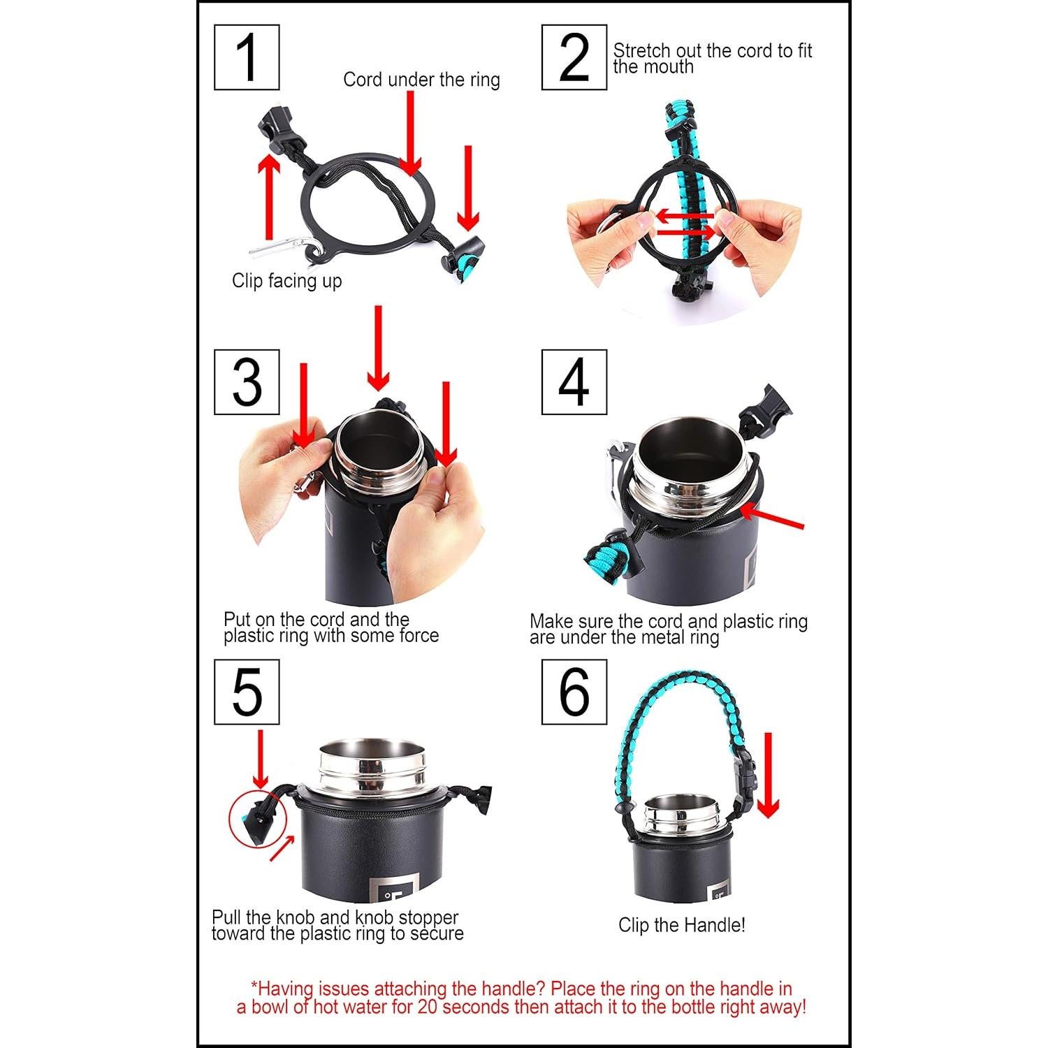 Manija Paracord IRON FLASK para Botellas de Boca Ancha