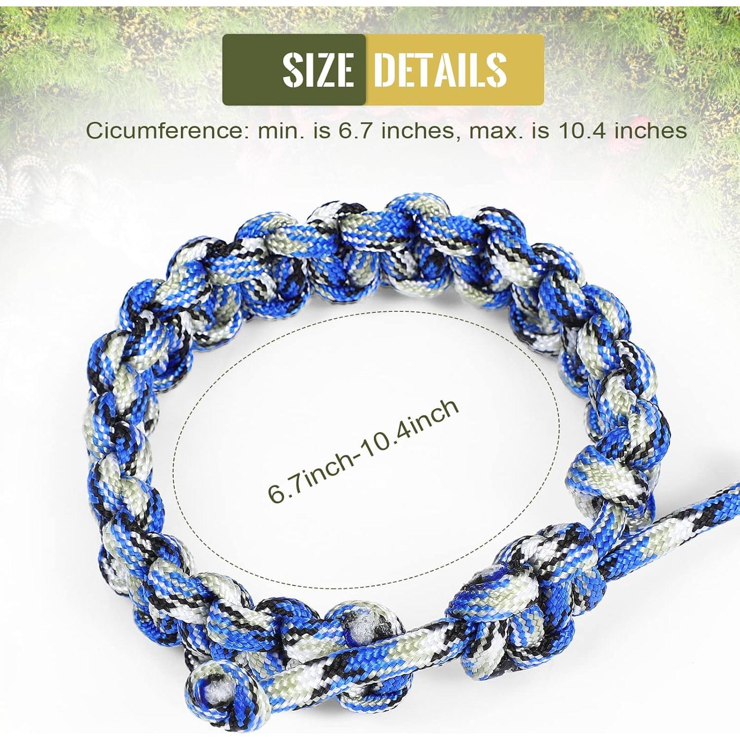 Bonuci 12 Pulseras de Paracord Ajustables Camuflaje