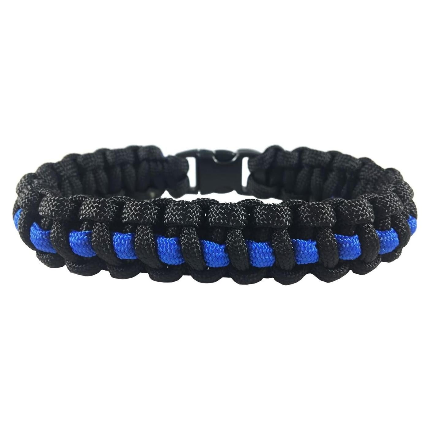Pulsera de Paracord Thin Blue Line USA Azul 22.9 cm