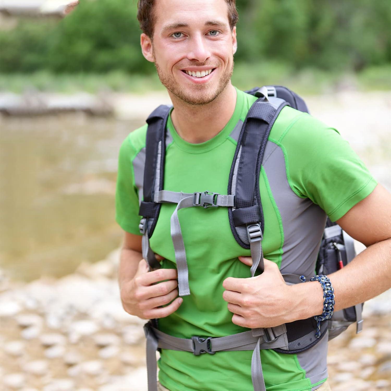 Inbagi 50 Pulseras de Paracord Ajustables Camo para Supervivencia