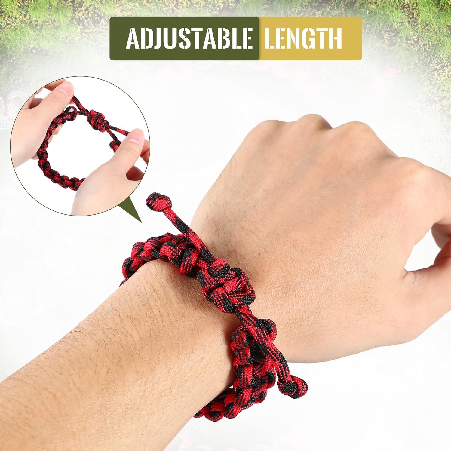 Inbagi 50 Pulseras de Paracord Ajustables Camo para Supervivencia