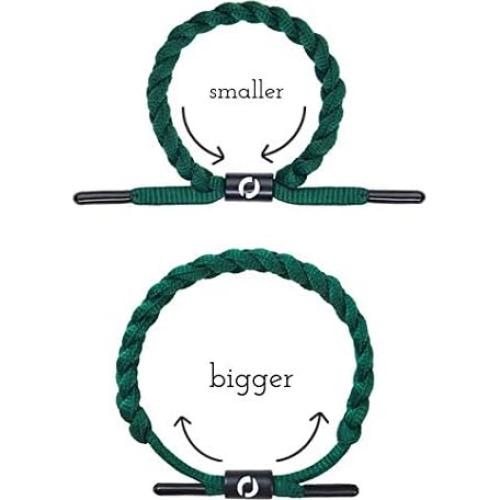 Pulsera de Paracord Negra Ajustable Pulseras Mover 15-21.6 cm