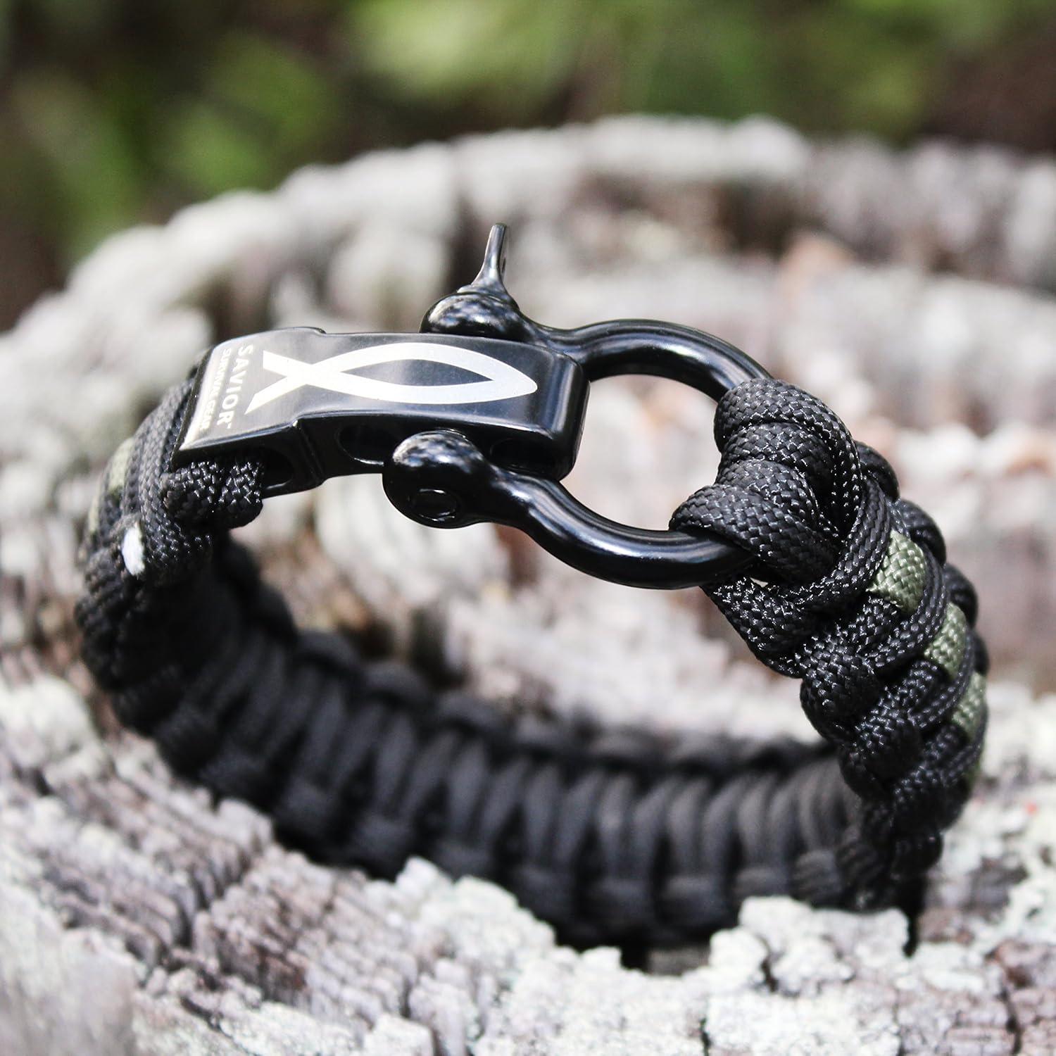 Pulsera de Paracord Ajustable Savior Survival Gear 25.4 cm