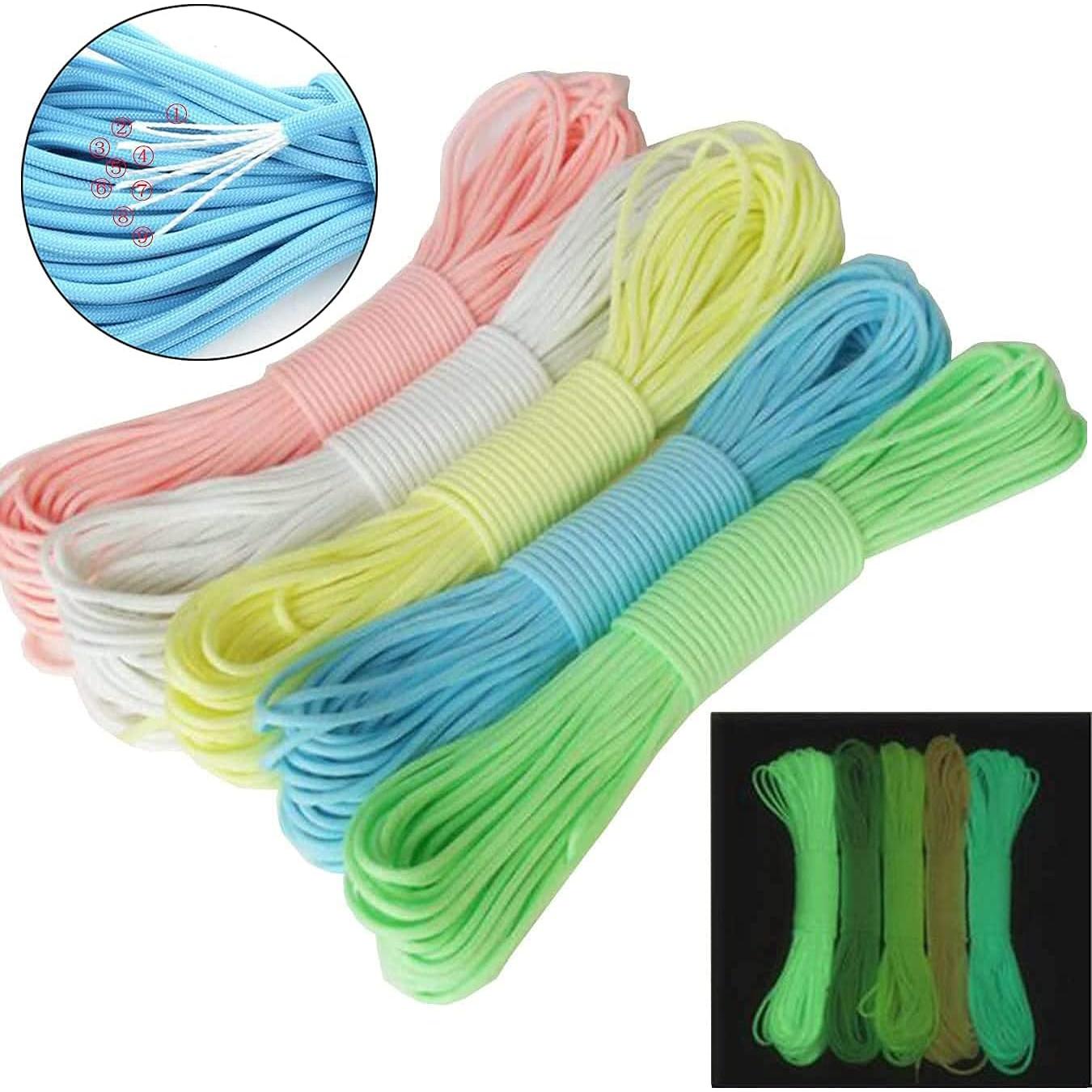 Cuerda Paracord Luminosa UOOOM 5 Colores 3m 4mm para DIY
