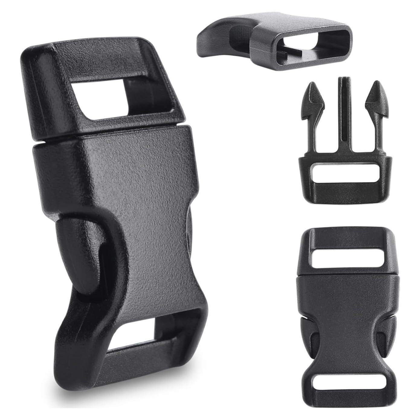 30 Hebillas de Pulsera de Paracord 16mm FLC103-B Negro