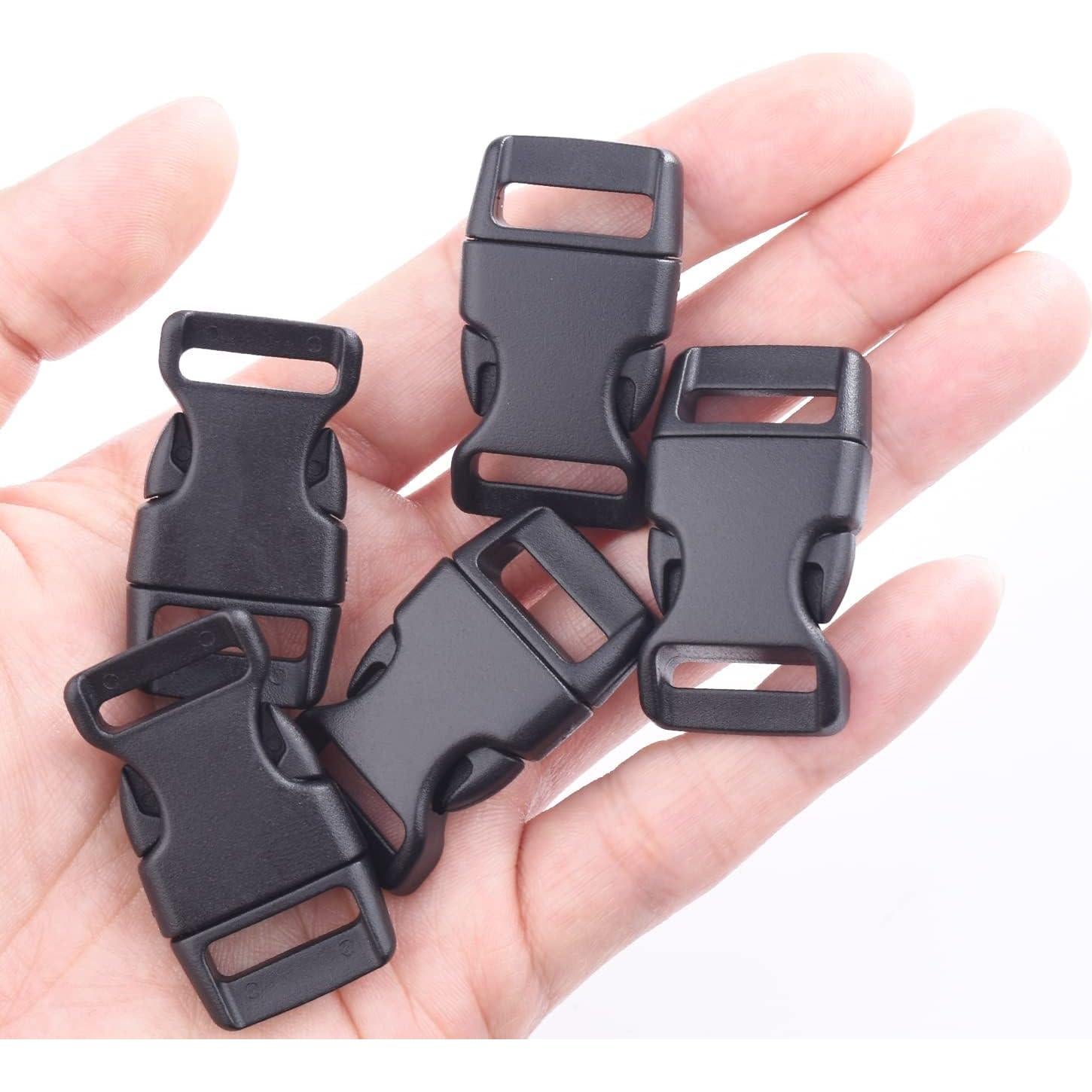 30 Hebillas de Pulsera de Paracord 16mm FLC103-B Negro