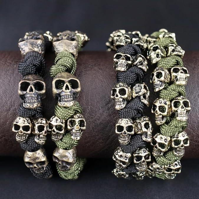 Pulsera de Paracord Ajustable Calaveras Vintage Ejército