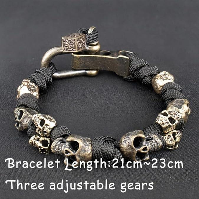 Pulsera de Paracord Ajustable Calaveras Vintage Ejército
