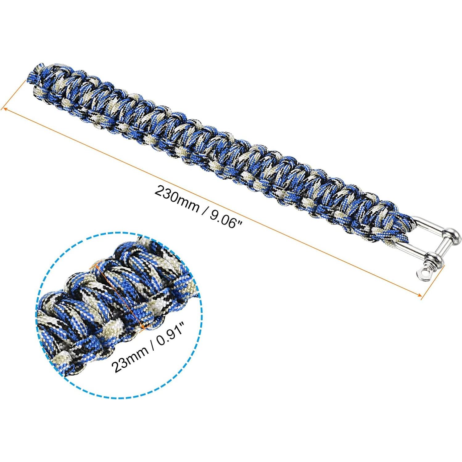 Pulsera de Paracord de Supervivencia PATIKIL - Azul, Negro, Blanco