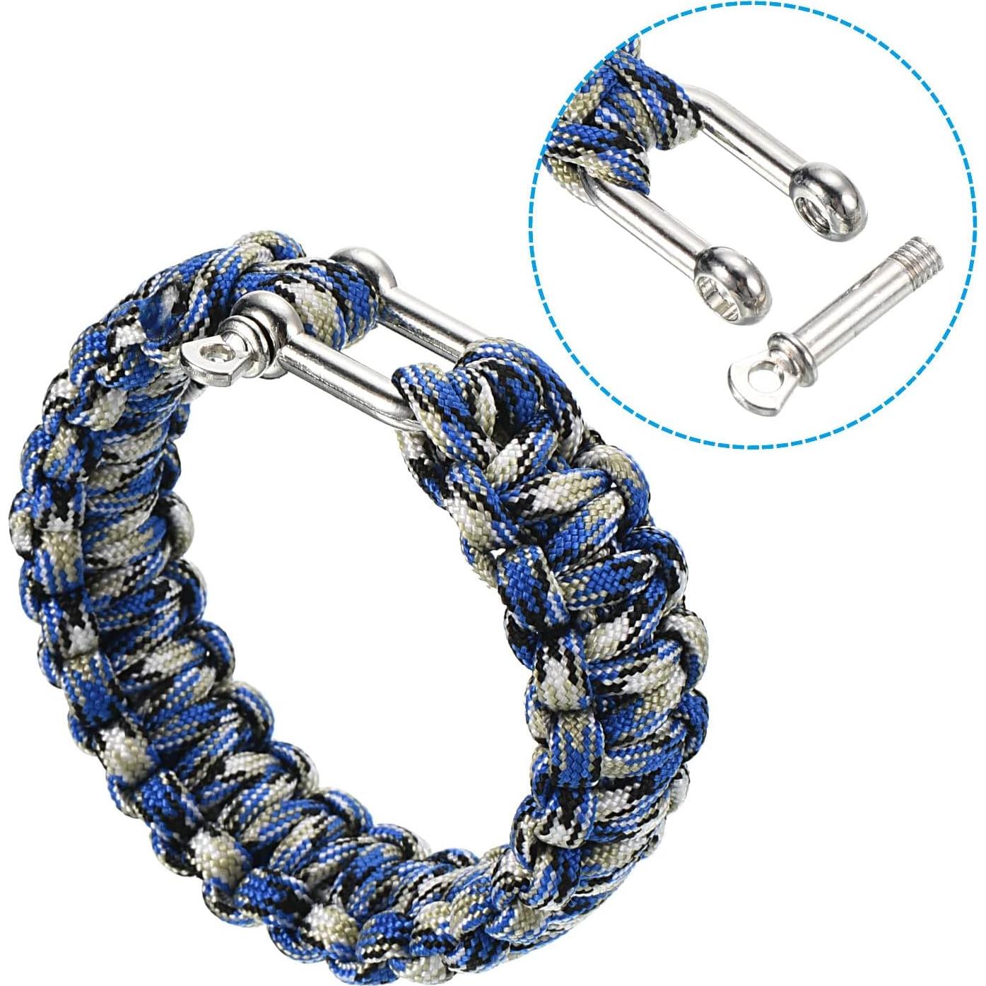 Pulsera de Paracord de Supervivencia PATIKIL - Azul, Negro, Blanco