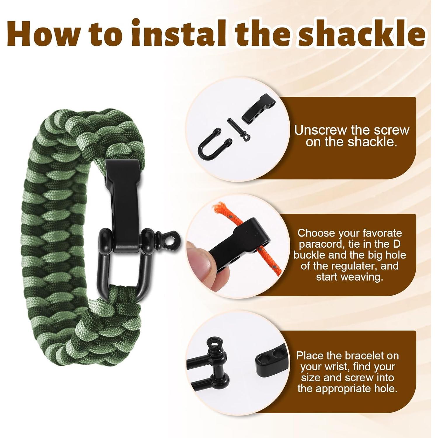 4 Hebillas Paracord Ajustables Tucnoeu para Pulseras Supervivencia