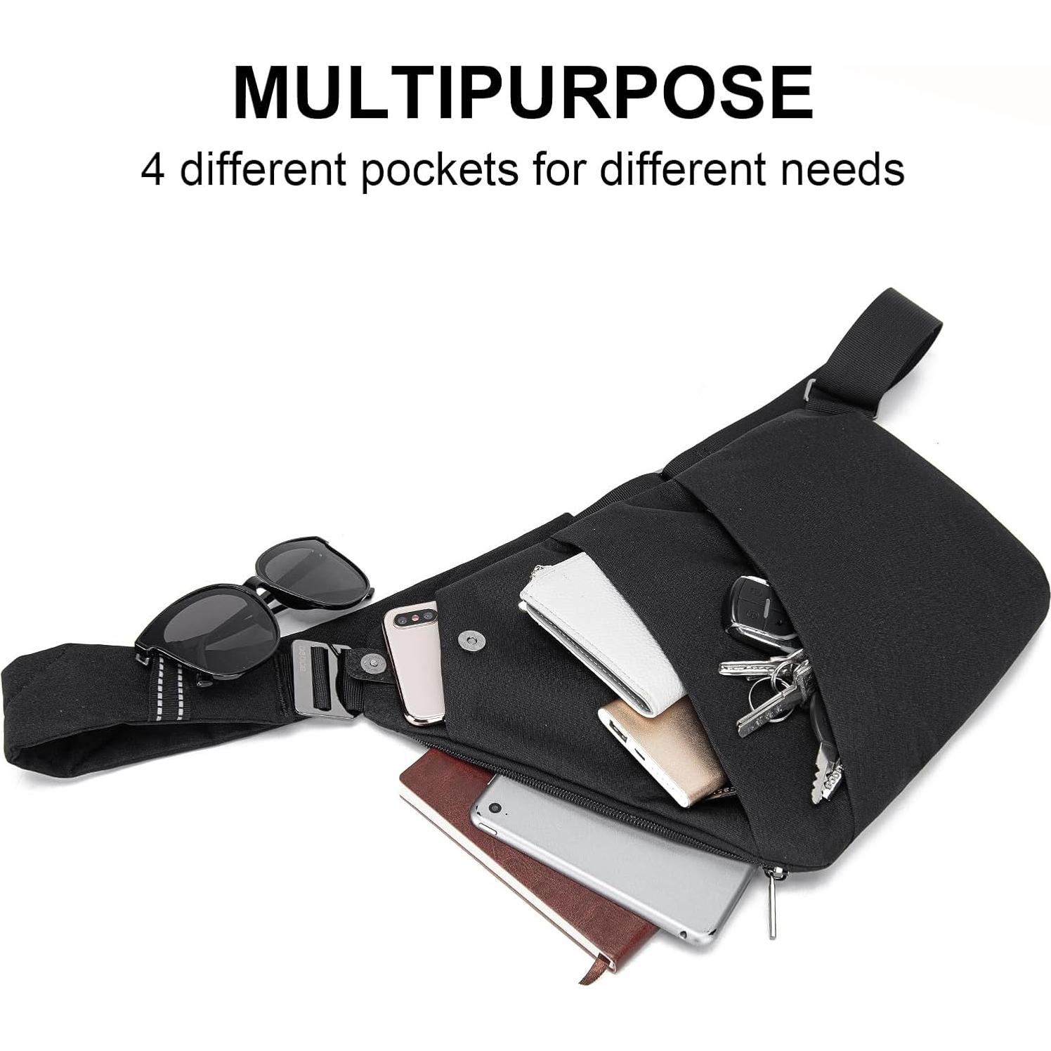 Bolsa Cruzada Antirrobo OSOCE 1.0L Negra para Viajes