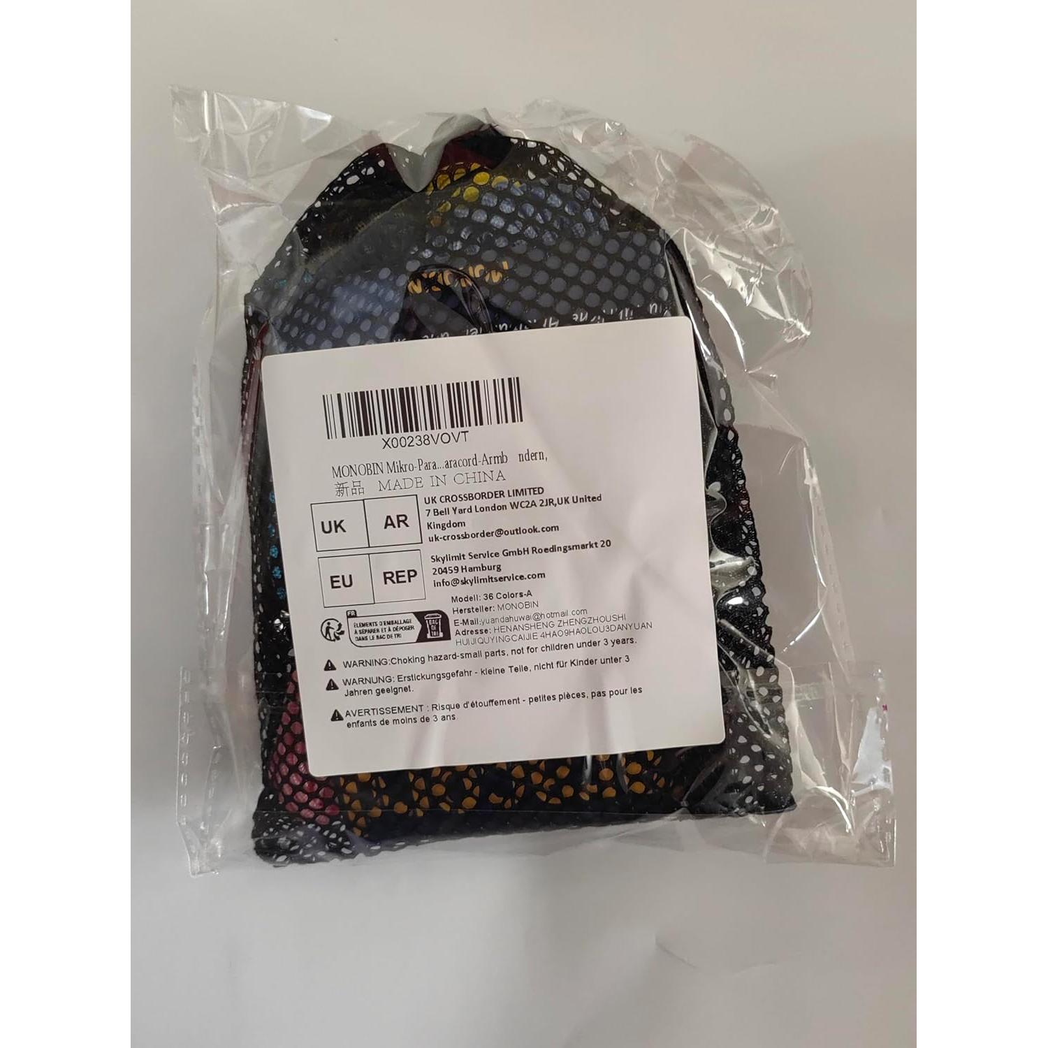 Kit de Paracord Micro MONOBIN 2mm 10 Colores 6.1m Manualidades