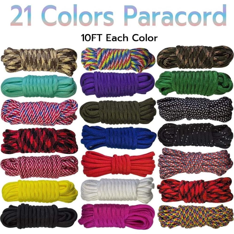 Kit de Cuerda de Paracaídas AOHO MOOON 21 Colores 3.05m 250kg