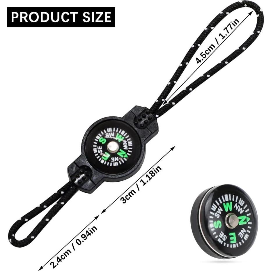 20 Piezas Brújula Mini de Supervivencia Qpower para Camping