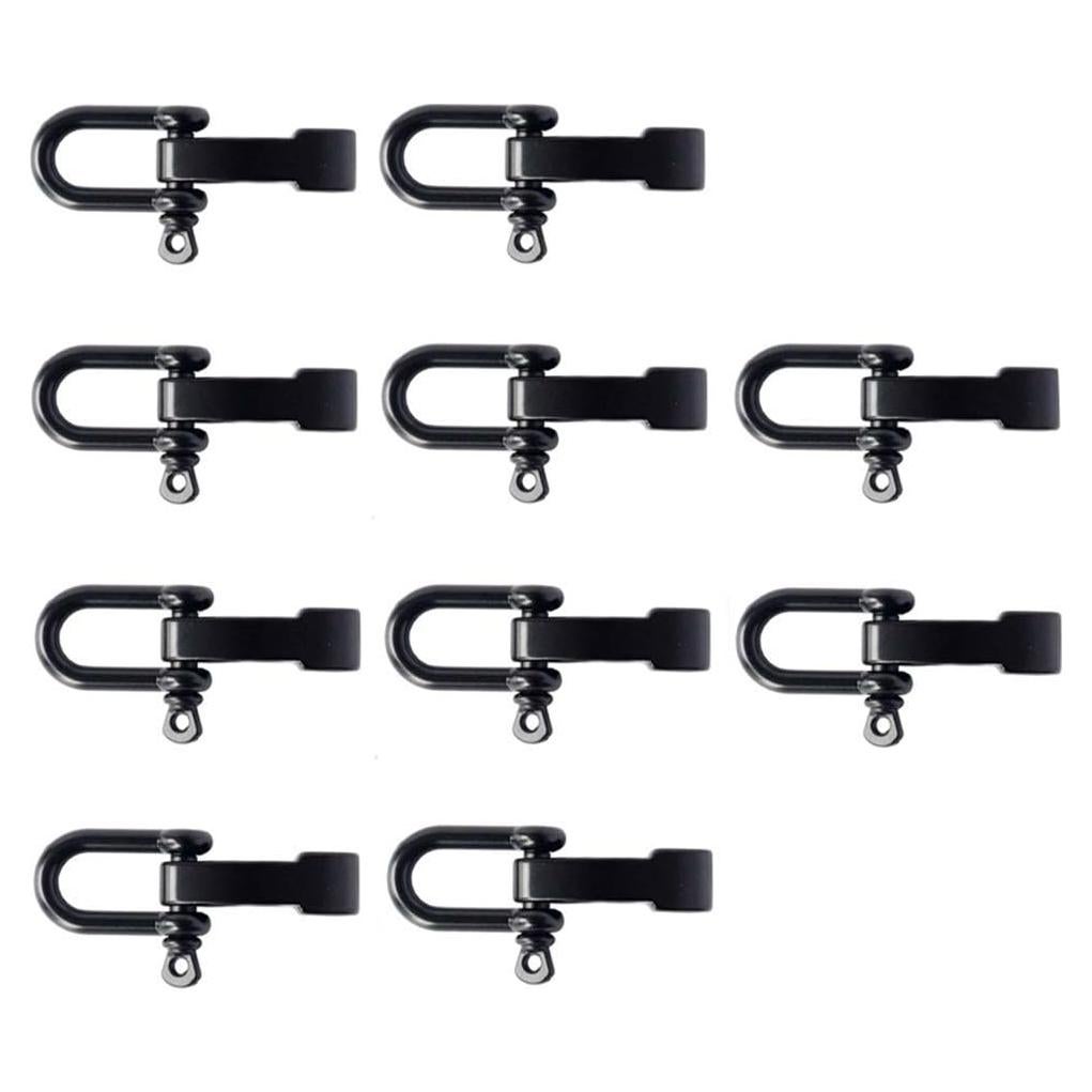 10 Sets Grilletes de Zinc Ajustables para Pulseras de Supervivencia