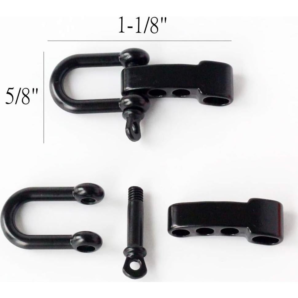 10 Sets Grilletes de Zinc Ajustables para Pulseras de Supervivencia