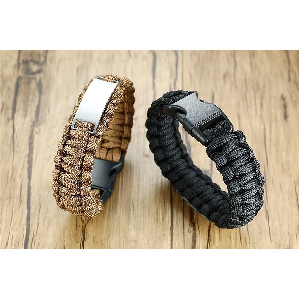 Pulsera de Supervivencia Paracord Masonería Acero 23 cm