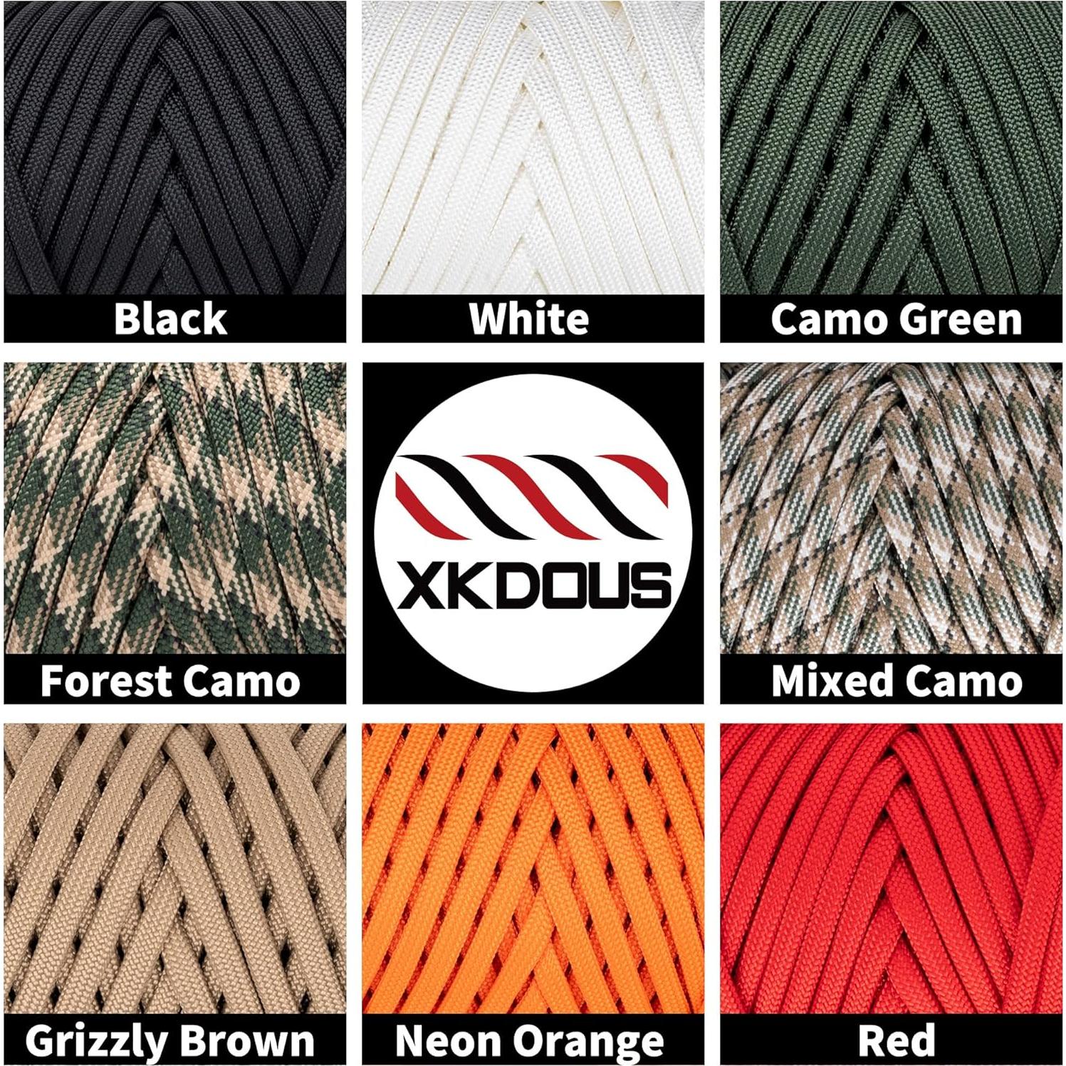 Cuerda Paracord 750 lb XKDOUS 36.576 m Nylon Naranja