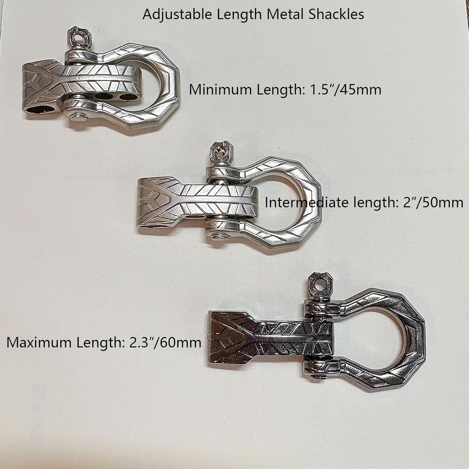 Set de 10 Grilletes de Metal Ajustables para Paracord - Negro