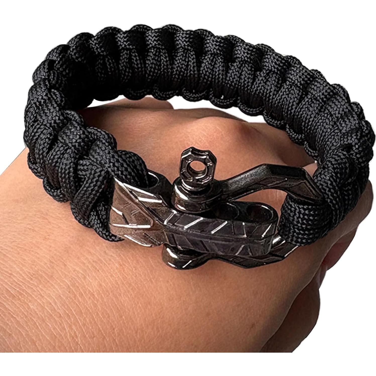 Set de 10 Grilletes de Metal Ajustables para Paracord - Negro